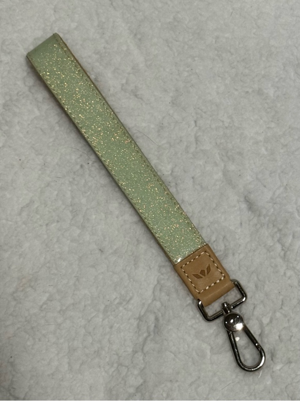 Consuela Sparkling Mint Green Glitter Wristlet Strap